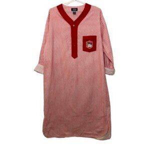 Towncraft vintage striped nightshirt ed white men's size S/M